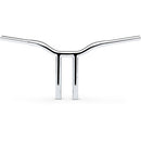 LA Choppers One Piece Kage Fighter T-Bar Handlebar w/ Straight Risers - 12" - Chrome