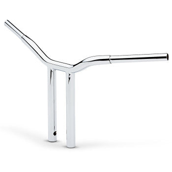 LA Choppers One Piece Kage Fighter T-Bar Handlebar w/ Straight Risers - 14" - Chrome