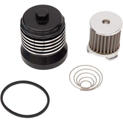 PC Racing Flo Reusable "Spin-on" Oil Filter -Black/Polished