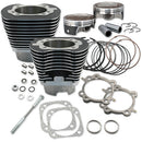 S&S Cycle 4-1/8" Bore Cylinders with Piston Kit - 2007-2016 Big Twin - Wrinkle Black Finish